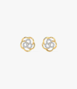 Floweret Cluster Diamond Stud Earrings